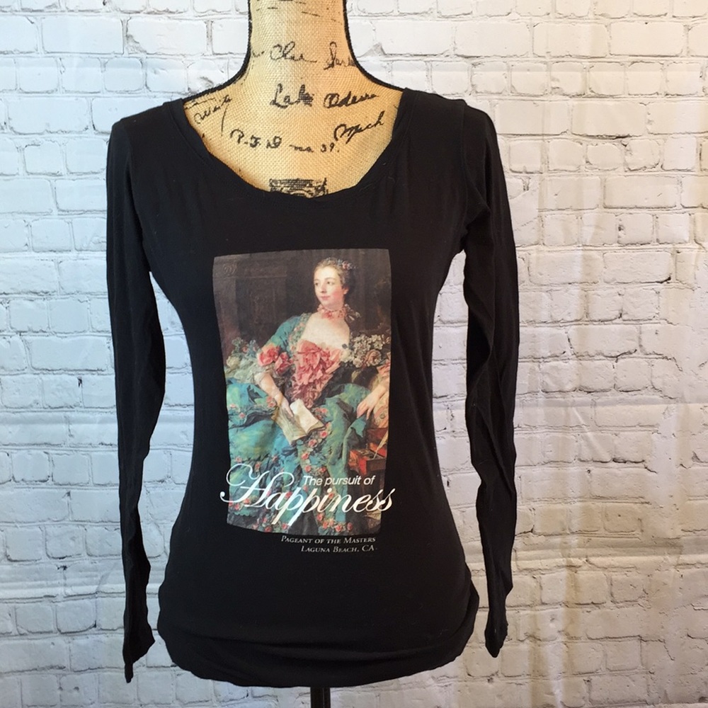 Pursuit of Happiness Long Sleeve Black Top Pretty Lady Large
